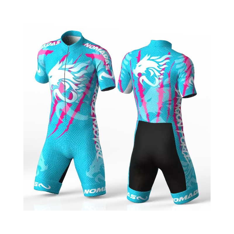 lycra de patinaje natacion gimnasio pesas running para niñas niños hombres mujeres dragon force blue-fuchia