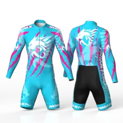 Dragon force blue fuchsia skating suit, beautiful aggressive and stylish design for boys, girls, men and women