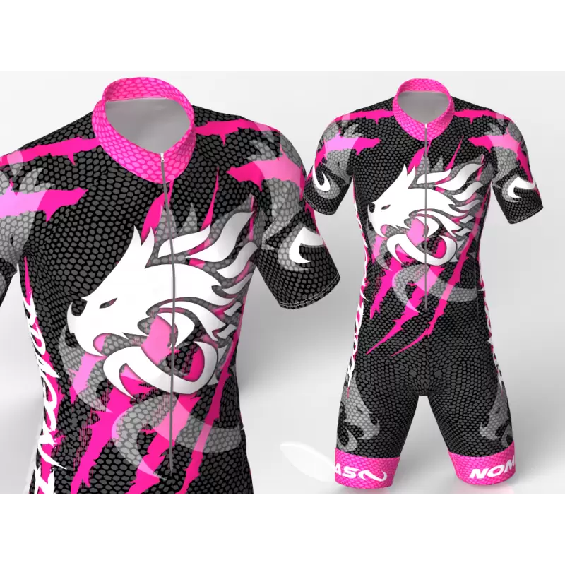 Dragon force fuchsia-black skating suit, beautiful aggressive and stylish design for boys, girls, men and women