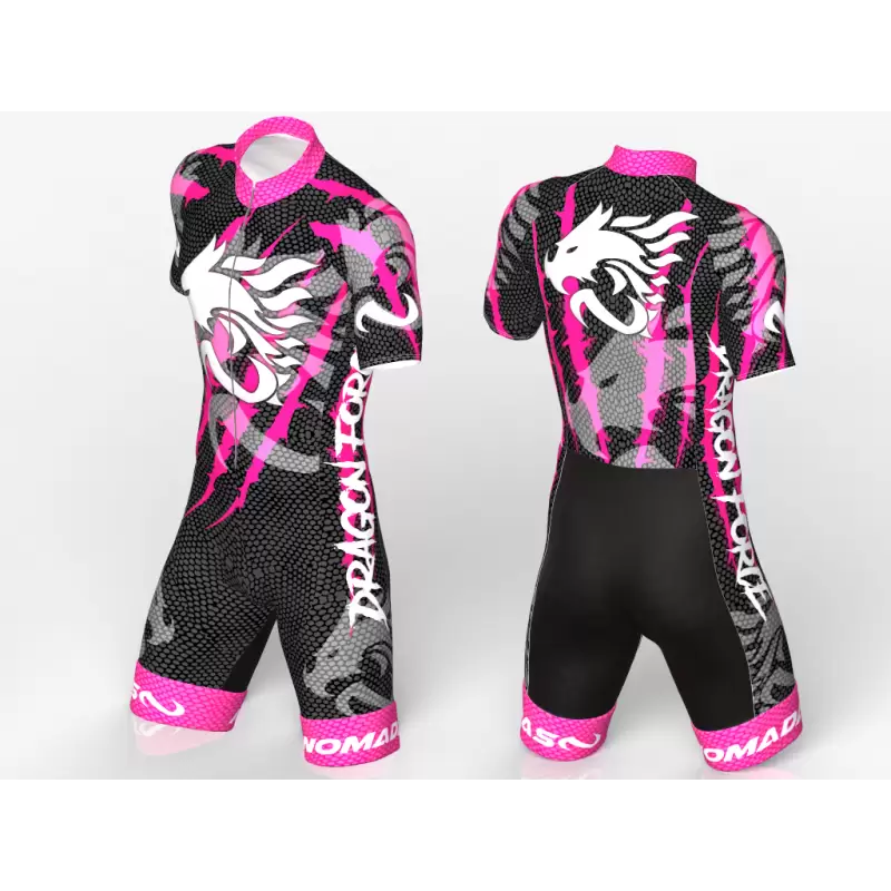 Dragon force fuchsia-black skating suit, beautiful aggressive and stylish design for boys, girls, men and women