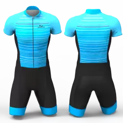 Blue Stripes Cycling Suit for women men boy girl