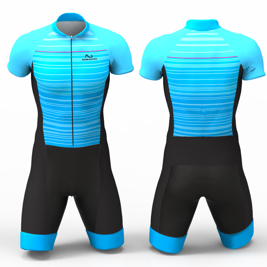 Blue Stripes Cycling Suit Size S Sleeves Short sleeve arms Leg sleeve ...