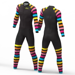 Black Rainbow Cycling Suit for women men girls boys High quality lycra Back pockets