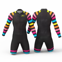 Black Rainbow negro traje Enterizo ciclismo para niñas niños hombres mujeres