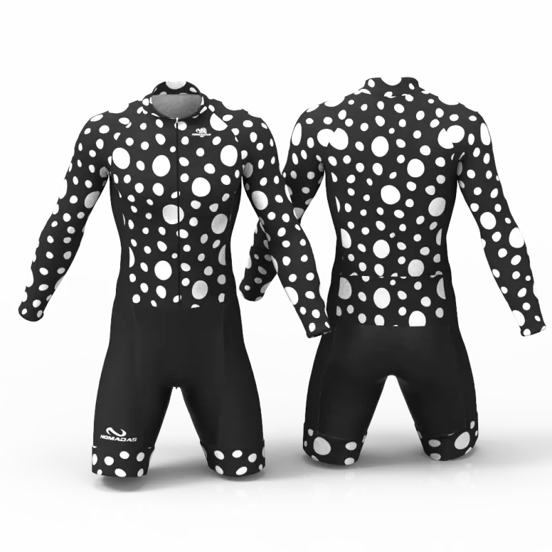 White Dots Cycling Suit for men women girls boys