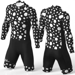 White Dots Cycling Suit for men women girls boys