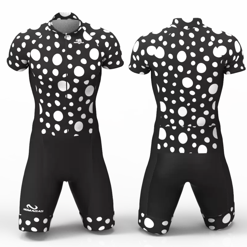 White Dots Cycling Suit for men women girls boys