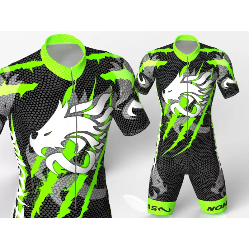 Dragon Force Neon Green-Black skating suit