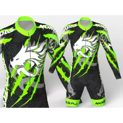 Dragon Force Neon Green-Black skating suit