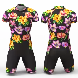 Hibiscus flower black Cycling Suit