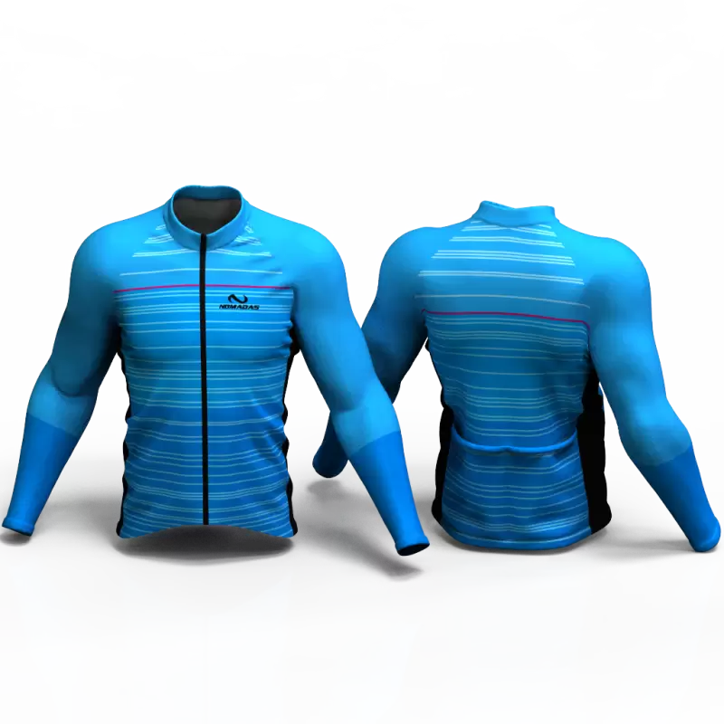 STRIPES BLUE ENTERIZO Camiseta jersey de ciclismo para mujer y hombre nomadas