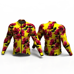 RED BLOSSOM yellow Camiseta jersey de ciclismo nomadas mujeres y hombres