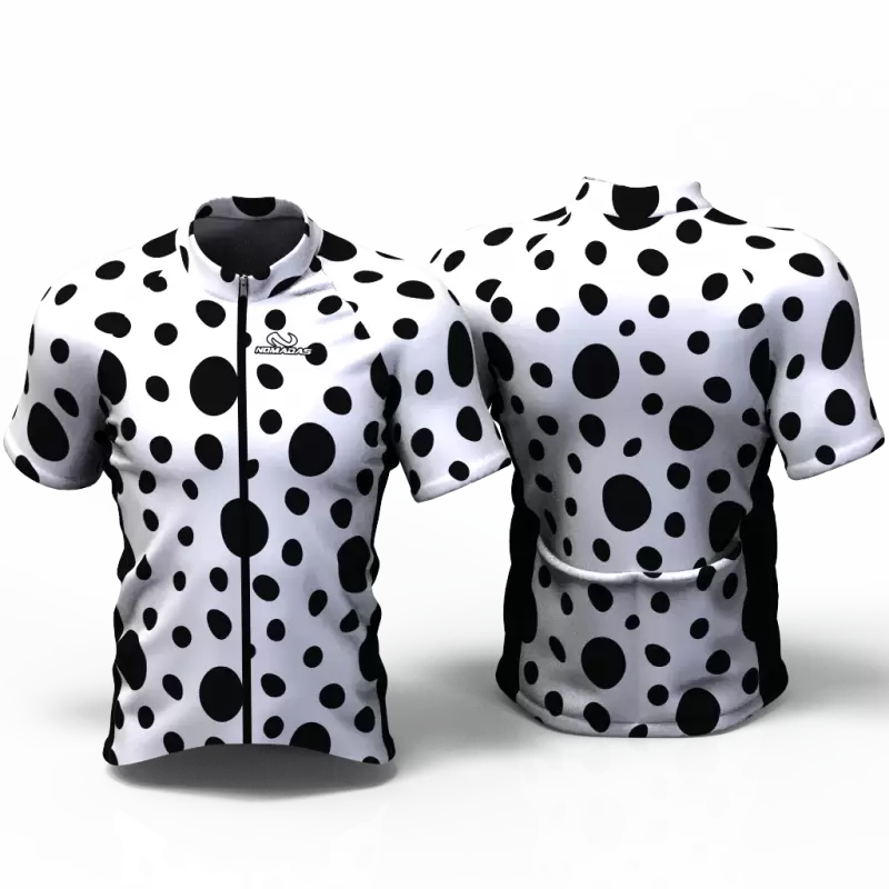 BLACK DOTS Camiseta jersey de ciclismo para mujer y hombre nomadas