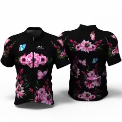 PINK PEONIES FLOWERS Camiseta Jersey de ciclismo nomadas