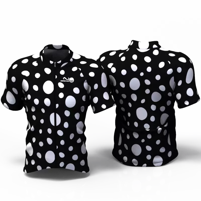 WHITE DOTS Camiseta jersey de ciclismo para mujer y hombre nomadas