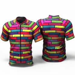 Colorful bricks Cycling Jersey for women and men