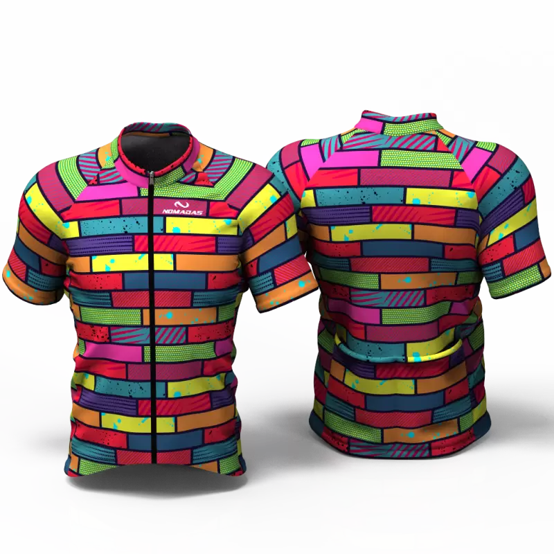 Colorful bricks ENTERIZO Camiseta jersey de ciclismo para mujer y hombre nomadas