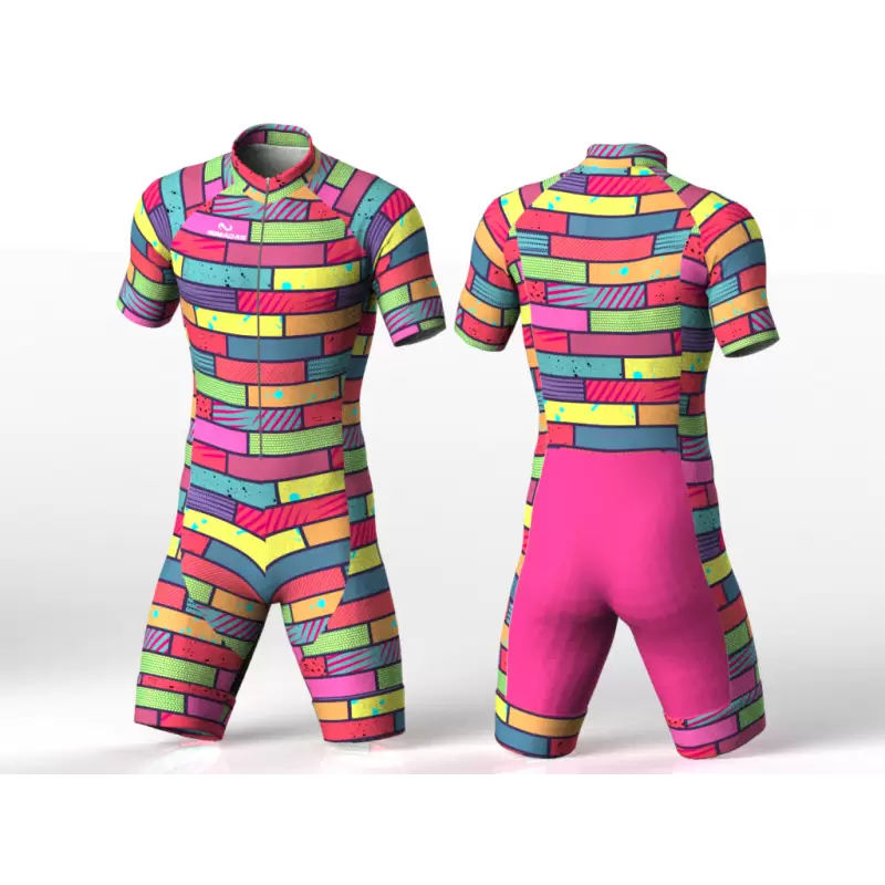 Colorful bricks Cycling suit for men women boys girls