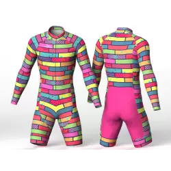 Colorful bricks Cycling suit for men women boys girls