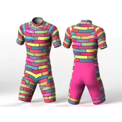 Colorful bricks Lycra para patinaje natacion gimnasio pesas running nomadas para mujer hombre niño niña