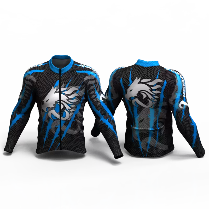 DRAGON FORCE BLUE Camiseta jersey de ciclismo para mujer y hombre nomadas