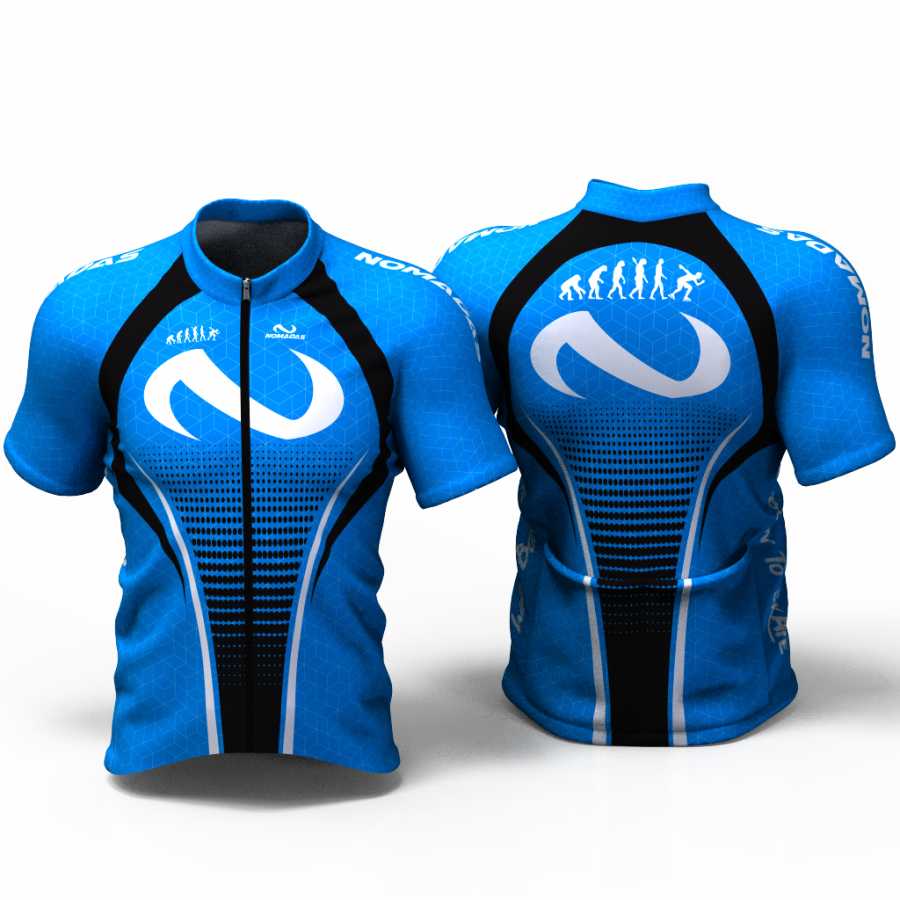 blue cycling jersey