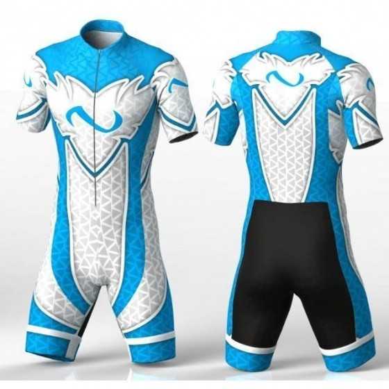 ABSTRACT TRIANGLES BLUE skating suit for boys, girls, men, women