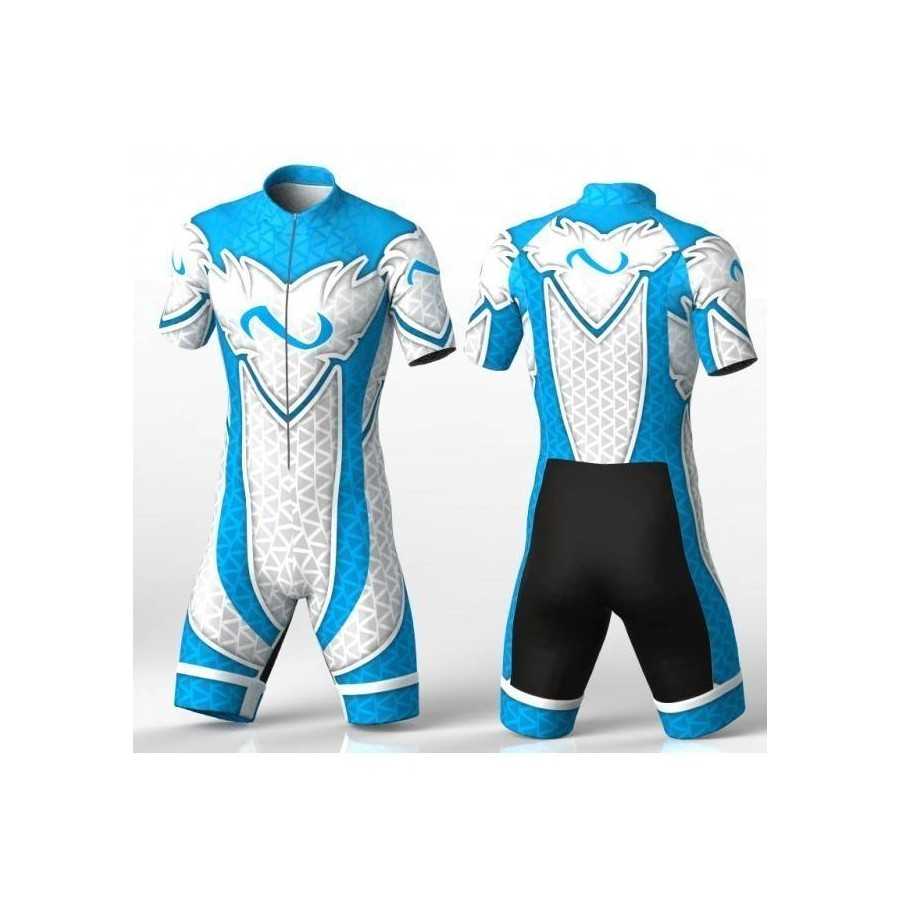 ABSTRACT TRIANGLES BLUE skating suit for boys, girls, men, women