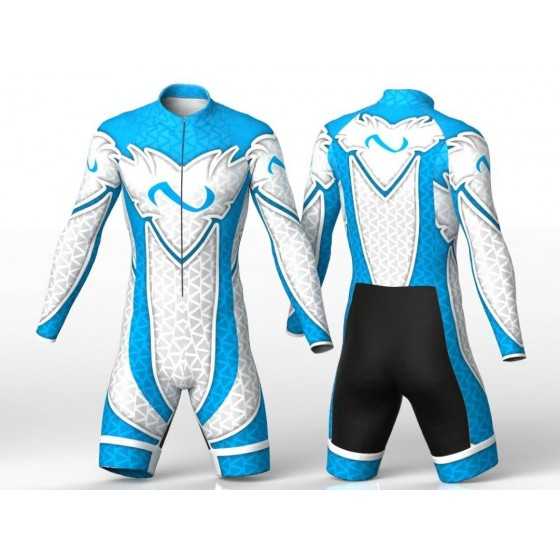 ABSTRACT TRIANGLES BLUE skating suit for boys, girls, men, women