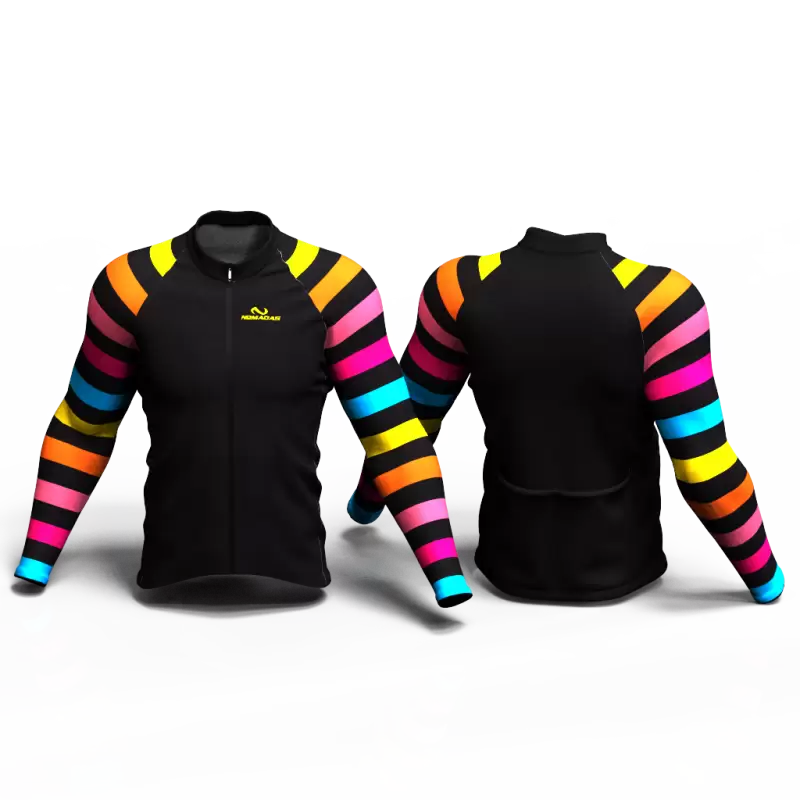 BLACK RAINBOW Camiseta jersey de ciclismo para mujer y hombre nomadas