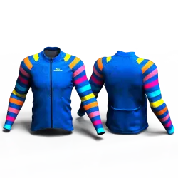 BLUE RAINBOW Camiseta jersey de ciclismo para mujer y hombre nomadas