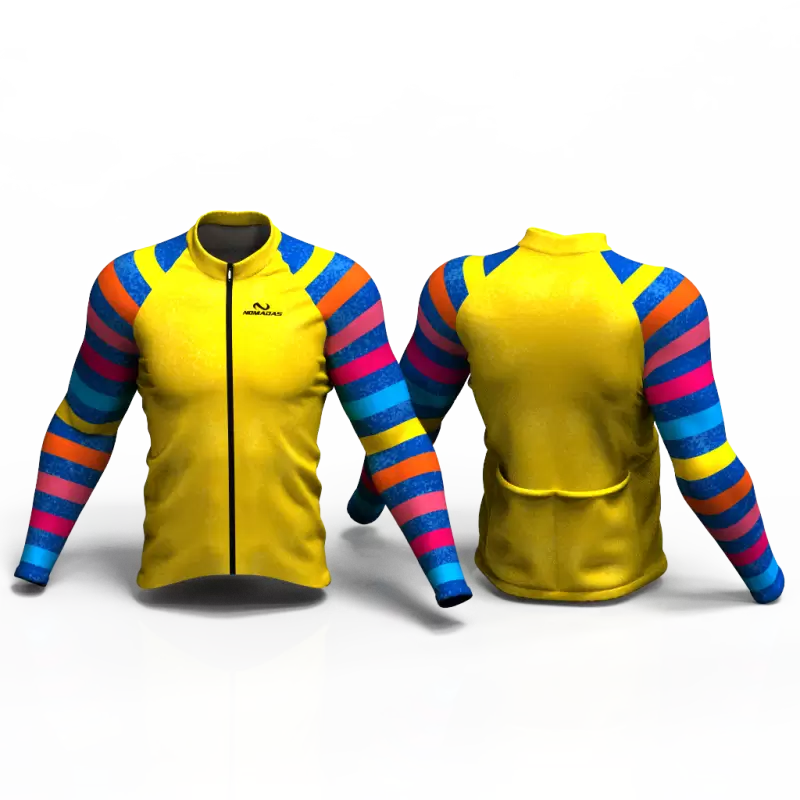 YELLOW RAINBOW Camiseta Jersey de ciclismo nomadas PARA HOMBRES Y MUJER