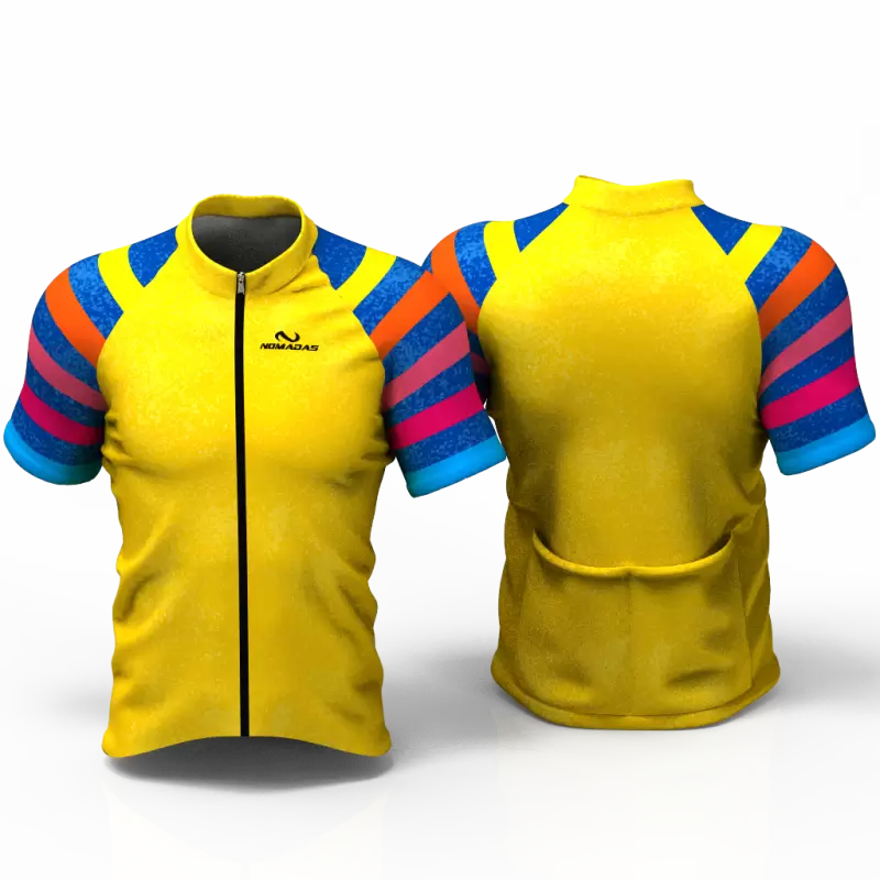 YELLOW RAINBOW Camiseta Jersey de ciclismo nomadas PARA HOMBRES Y MUJER