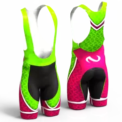 ABSTRACT TRIANGLES NEON GREEN-FUCHSIA Cycling Shorts FOR MEN AND WOMEN