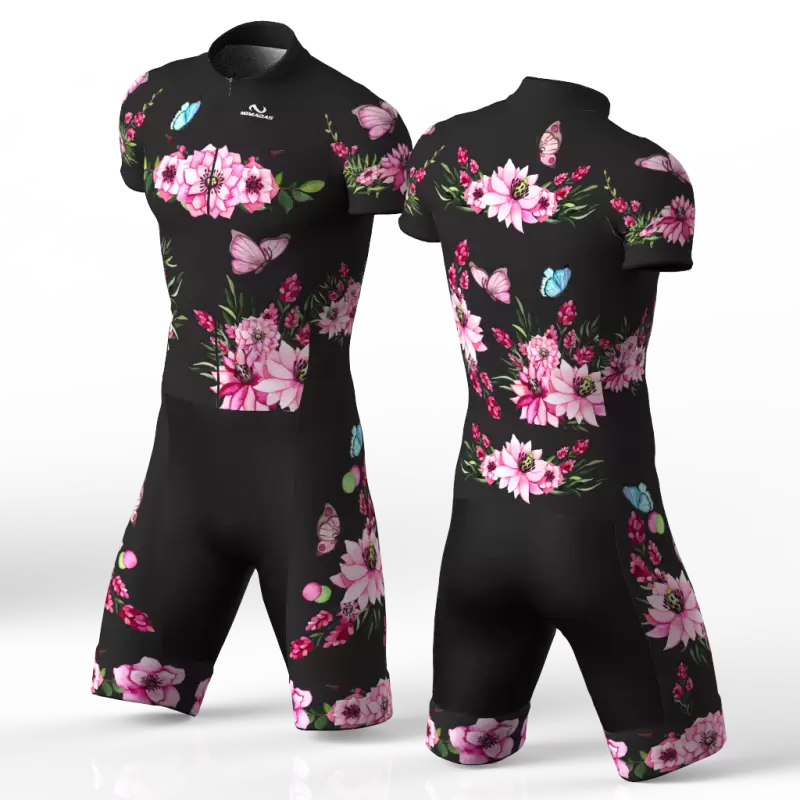 pink peonies skating suit for men and women