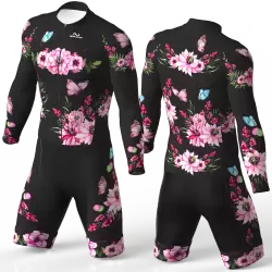 pink peonies skating suit for men and women