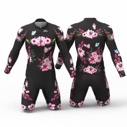 pink peonies skating suit for men and women