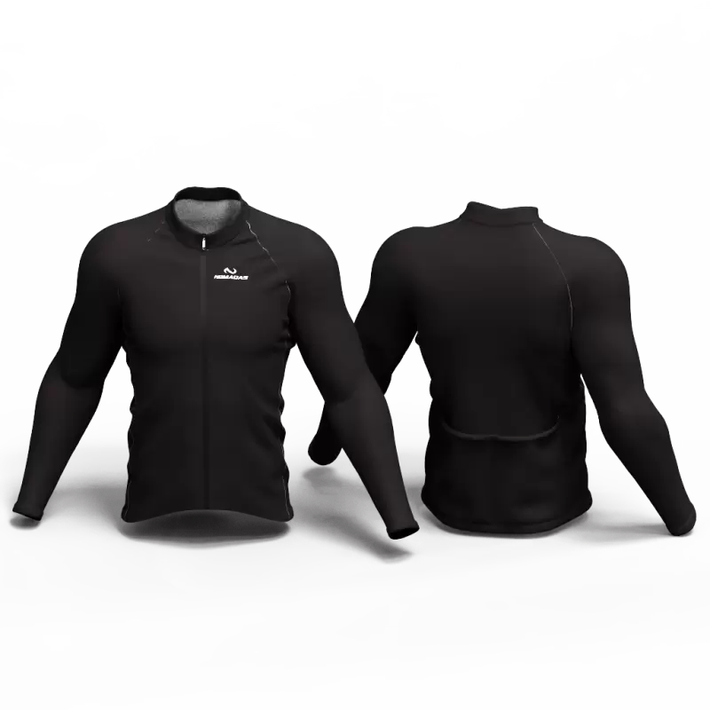 Full Black Cycling Jersey women and men