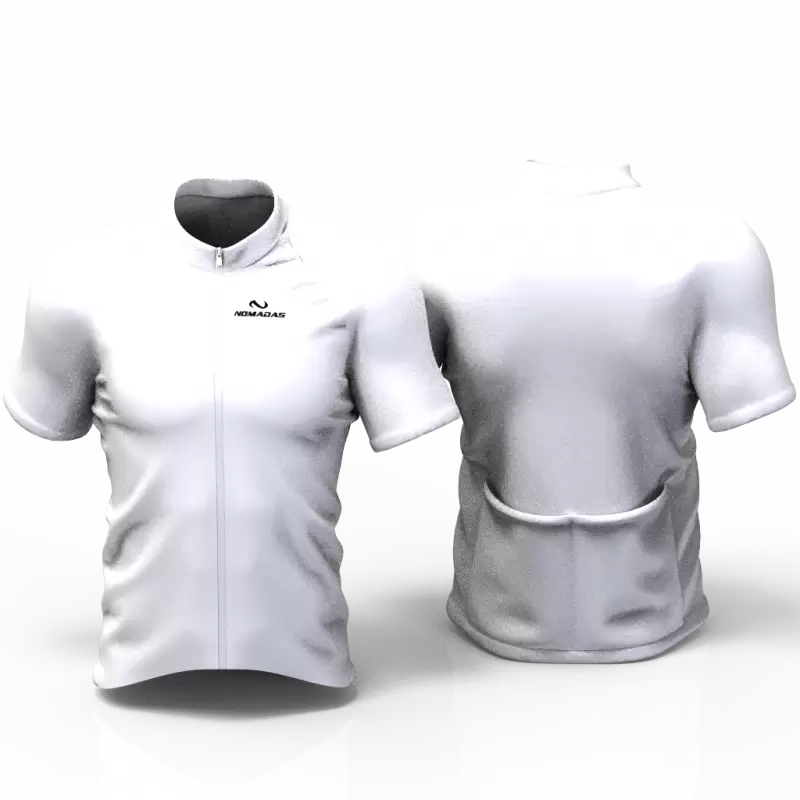 Full white Camiseta Jersey de ciclismo nomadas PARA HOMBRES Y MUJER