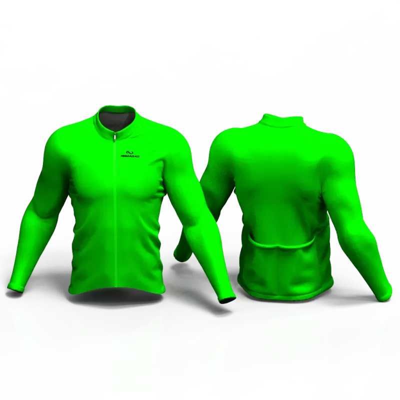 Full Neon Green Cycling Jersey women and men