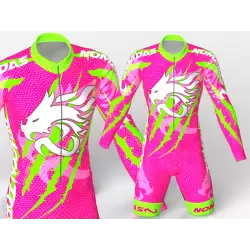 lycra para patinaje natacion gimnasio pesas running nomadas dragon force verde neon-fuchsia ,para niños,niñas,hombres y mujeres