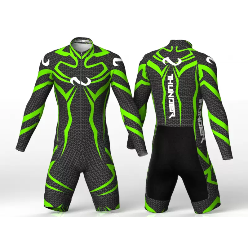 Thunder neon green skating suit, for girls boys women and men