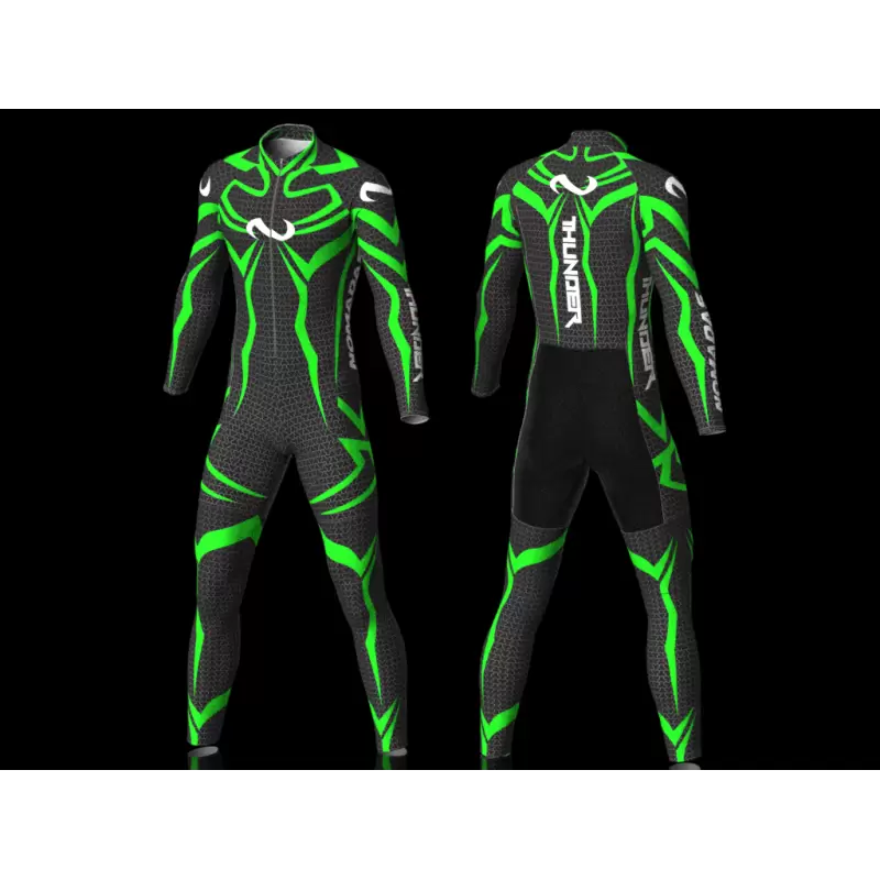 Thunder neon green skating suit, for girls boys women and men