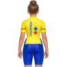 Uniforme de patinaje Colombia amarillo Axxion para niña, enterizo en licra Nómadas