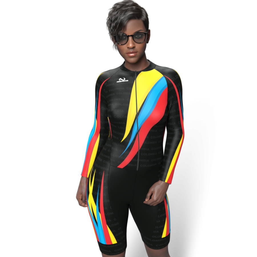 lycra para patinaje natacion gimnasio pesas running para niñas niños hombres mujeres Colombia olimpico negra