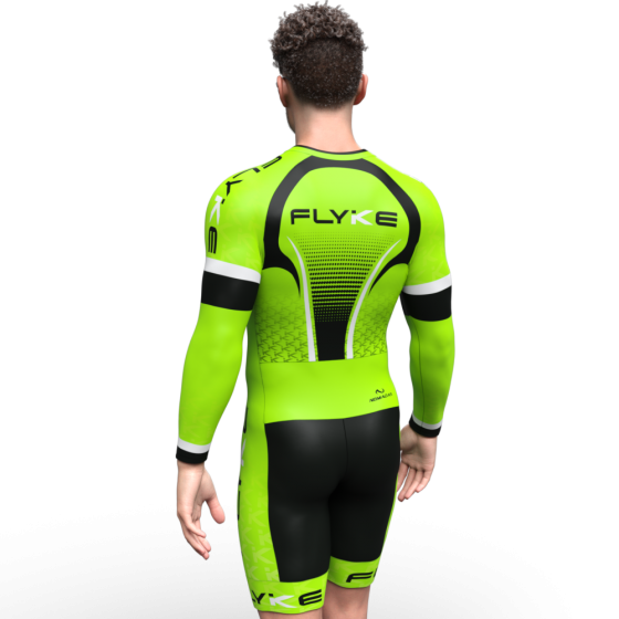 Flyke verde neon Licra para patinaje natacion gimnasio pesas running nomadas