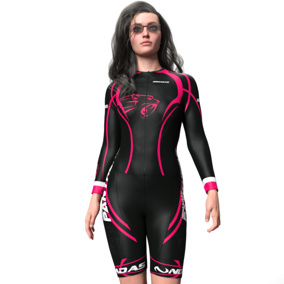 fuchsia panthers skating suit