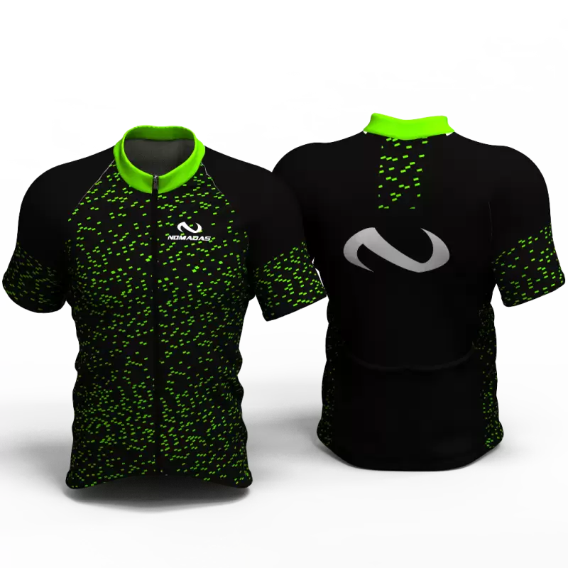 Fiber carbon verde Camiseta de ciclismo nomadas para mujer y hombre