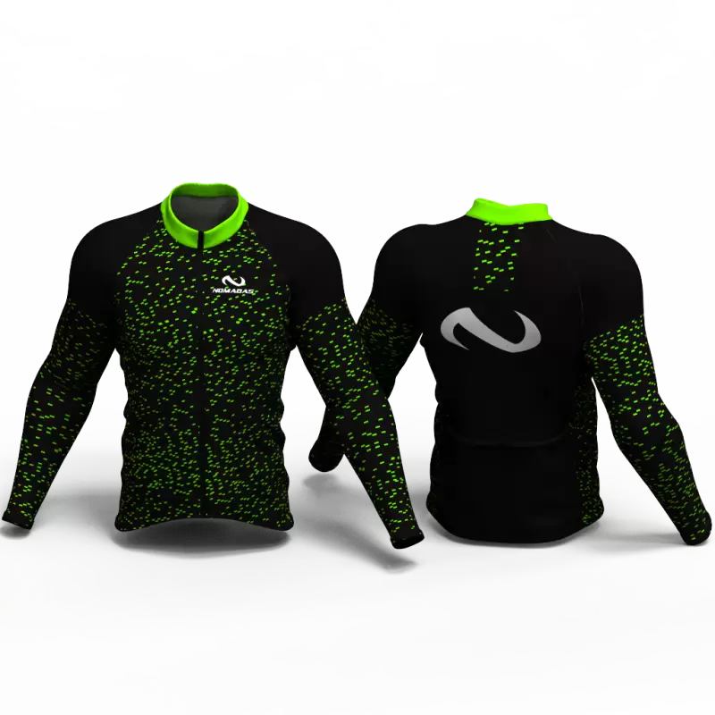 Fiber carbon verde Camiseta de ciclismo nomadas para mujer y hombre