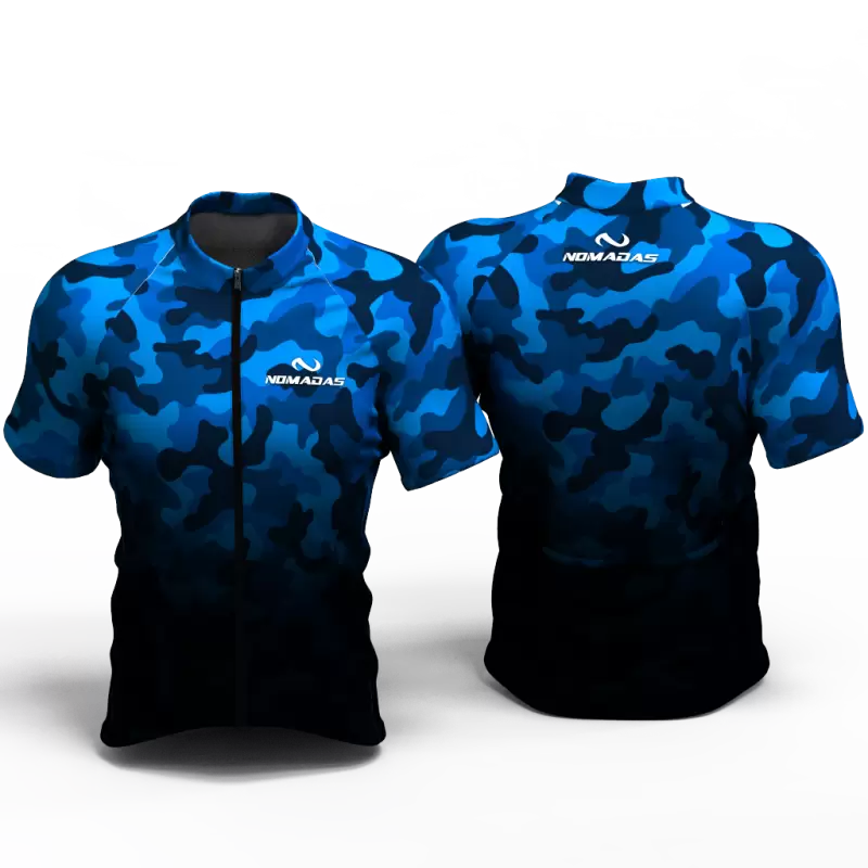 Camouflaged Blue Cycling jersey